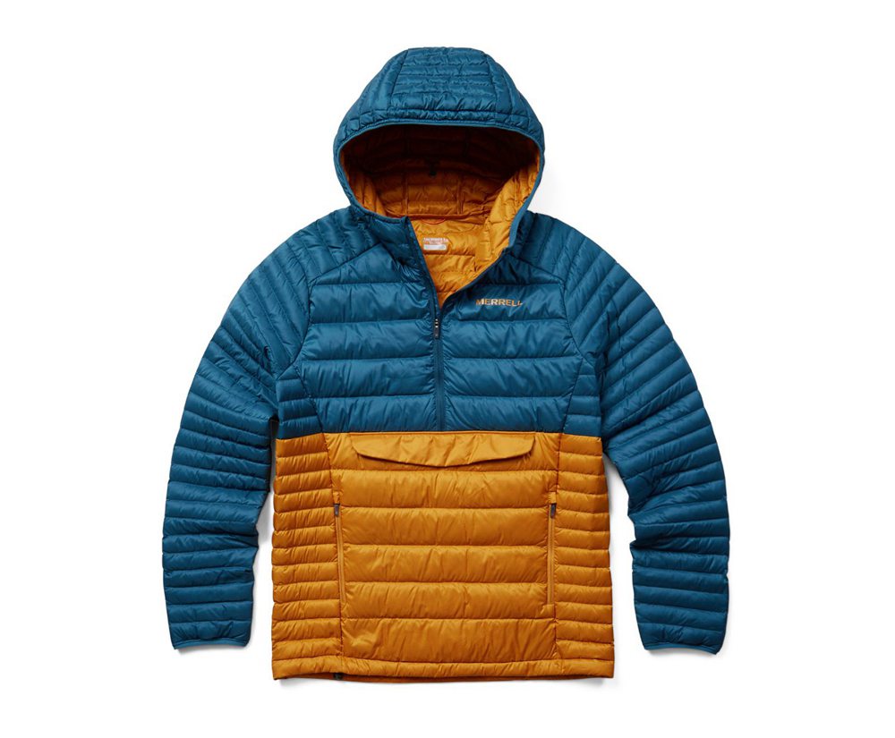 Chaquetas Hombre - Merrell Ridgevent™ Thermo Anorak - Azules/Amarillo - OYSV-85602